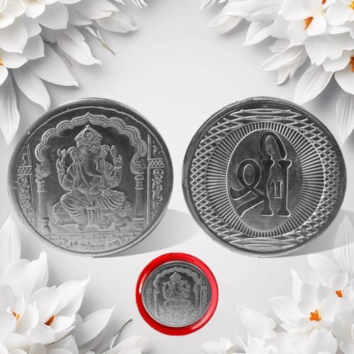 Ganesh Ji, Silver color Coin for Gift (1 Pc / Silver)