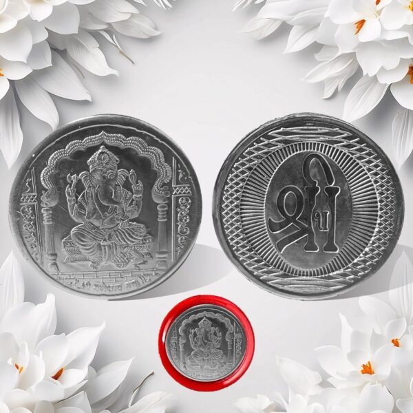 Ganesh Ji, Silver color Coin for Gift (1 Pc / Silver)