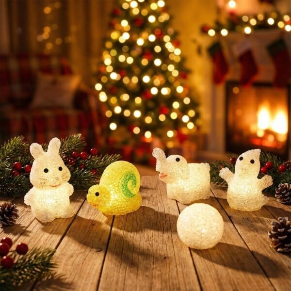 Christmas MULTI SHAPE SMALL LIGHT LAMPS LED SHAPE CRYSTAL  CHRISTMAS NIGHT LIGHT LAMP (6 PC SET)