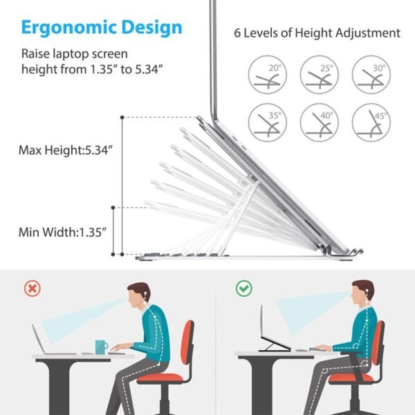 Adjustable, Portable & Foldable Laptop Stand Compact and Convenient for Easy Use