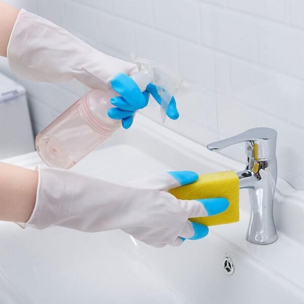 3image_eb55b38d-240a-4bc5-9391-c120554ceb42.jpg Reusable Rubber Latex PVC Flock lined Elbow Length Hand Gloves cleaning gloves