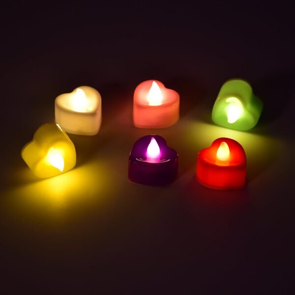 HEART LED FESTIVAL TEALIGHT WITH BATTERY OPERATE, Diwali ( 24PCS )