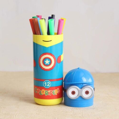 3image_fc0ebdf9-27f1-4dea-9c92-1aab890c7c47.jpg Minions Sketch Pen Set with Attractive Designed Case (Pack of 12)
