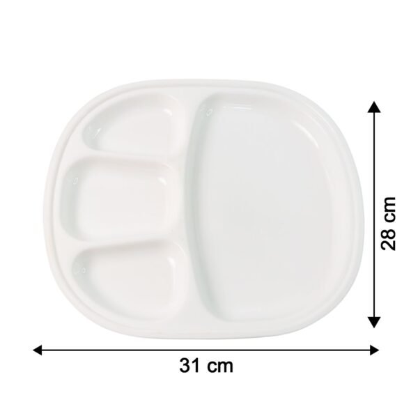 Plastic Large Compartment Dinner Plate / Thali with 4 Sections