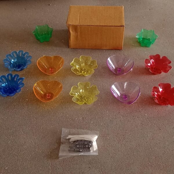Candle Cup with Multi Shape, Diwali  (Multicolor) (12 Pcs Set)