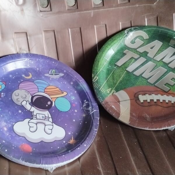 Round Plates Disposable Paper Plates Happy Birthday, Gift (10 Pcs Set / Mix Design)