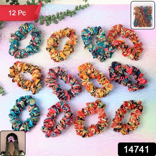 Set of 12 Stylish Printed Fabric Hairband