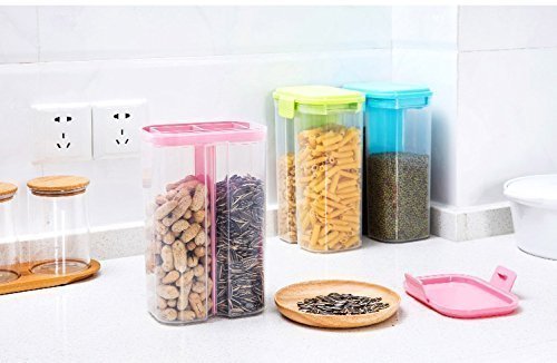 2L Airtight Food Grain Storage Container – 2 Sections