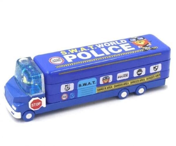 Double Decker Magic Truck Compass Multi Level Metal Pencil Case