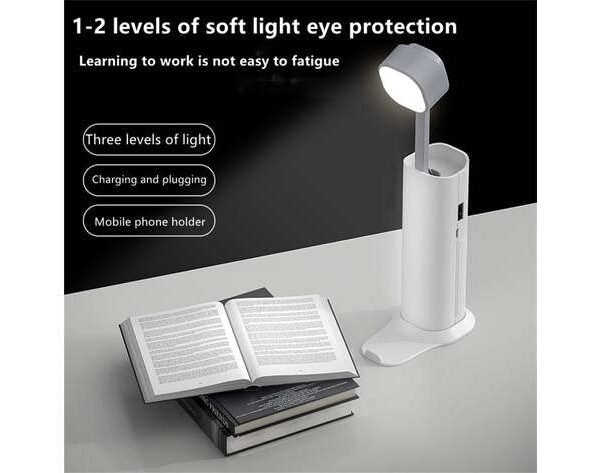 4 in 1 Creative desk Lamp, Rechargeable LED Table Flashlight Eye Protection Table Lamp Power Bank Handheld Desk Night Lamp Portable Torch Light with Adjustable Light Head for Home Kids Room Bedroom Office