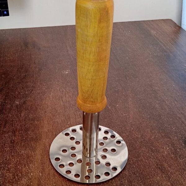 Stainless Steel Potato Masher / Pav Bhaji Masher with Wooden Handle (1 Pc)
