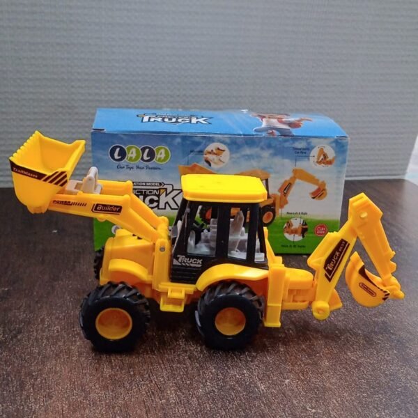 LALA Friction Powered JCB Style Backhoe Loader Construction Toy Truck for Kids (1 Pc)