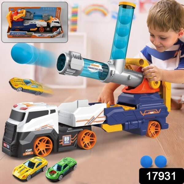 Large Truck Toys Include 2 Racing Cars+4 Ball, Light & Sounds (Battery Not Included)