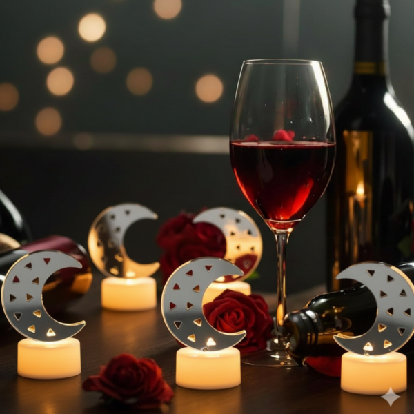 43.png Decorative Moon Shaped Flameless LED Candles (4 Pc)