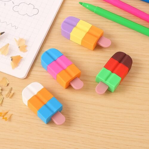 4349_icecream_shape_eraser_4pc.jpg Ice cream Shape Eraser for Girls & Boys 3D Eraser for School B'Day Return Gift Ice Cream Theme Shape Erasers Pencils Set for Kids Educational Stationary kit, School Supplies (1 Set 4 Pc)