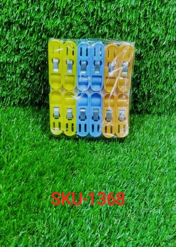 Cloth Drying Non-Slip Light Plastic Clips  (Multicolour) (Pack of 12)