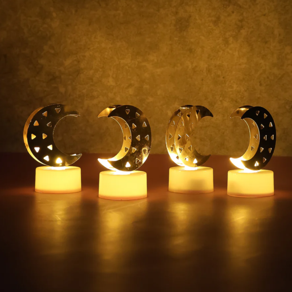 44.png Decorative Moon Shaped Flameless LED Candles (4 Pc)