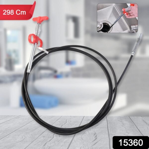 Flexible Spring Drain Cleaning Tool with Hand Grip (1 Pc / 298 Cm)