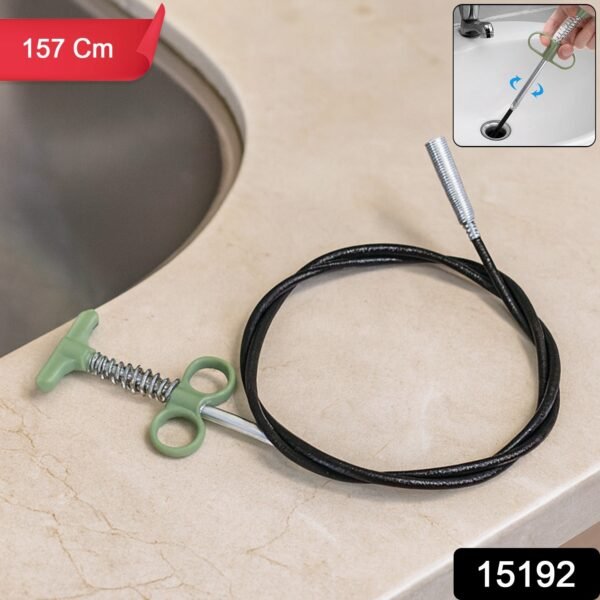 Flexible Spring Drain Cleaning Tool with Hand Grip (1 Pc / 157 Cm)
