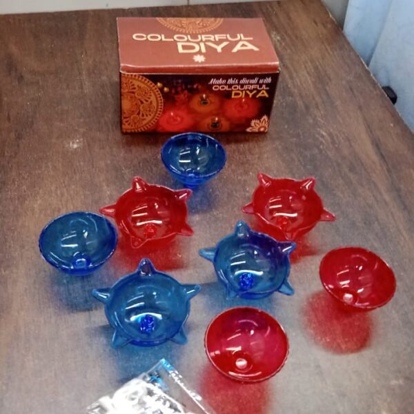 446c2ea3-f868-4d8e-b35a-8dee3d937f5e.jpg Colourful Reflection Diya Combo Plastic Candle Cup Multi Shape, Diwali (4 Pcs Set)