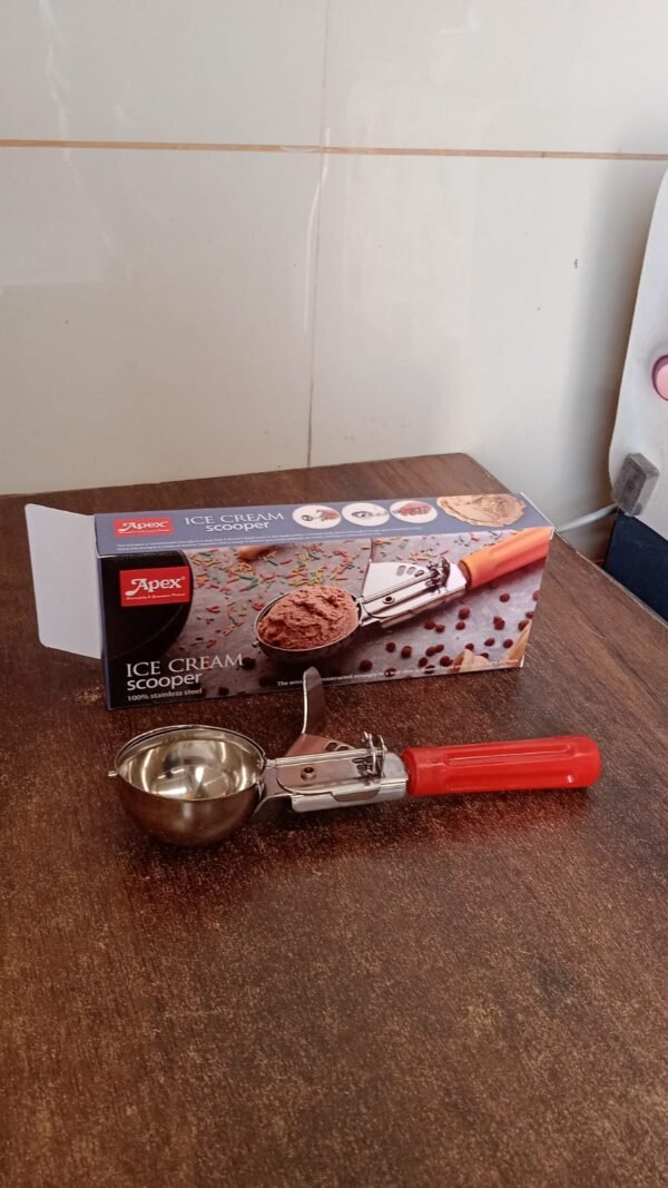 Apex Ice Cream Scoop – 70 ML Stainless Steel Head with Ergonomic Handle (1 Pc)