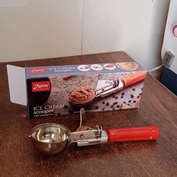 Apex Ice Cream Scoop – 70 ML Stainless Steel Head with Ergonomic Handle (1 Pc)