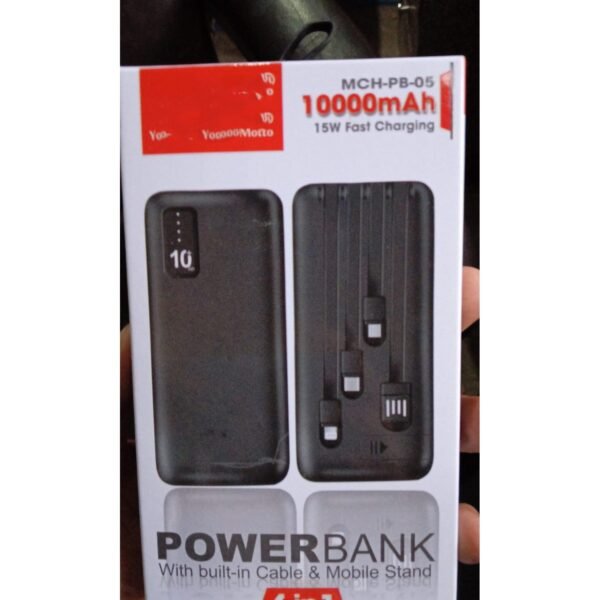 4545455_9179ddd2-260d-4dfc-84ff-b20c713e3b02.jpg 10000mAh 12W Fast Charging Power Bank with 4-in-1 USB & Mobile Holder (1 Pc)