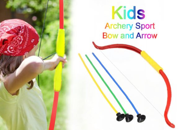 Kids Archery Sport Bow and Arrow Toy Set with Quiver to Hold Arrows