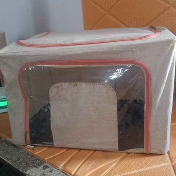 Zippered Closet Storage Box with Lid, With Window (Mix Design & Size / 1 Pc)