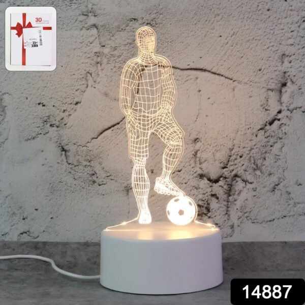 460.jpg 3D Illusion LED Night Lamp with Football Player Design