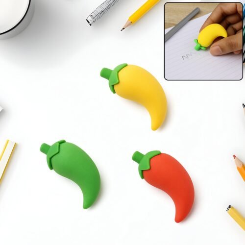 4626_chili_erasers_3pc_set.jpg 3D Fancy Colorful Chili Shape Erasers – Mini Novelty Eraser Set (3 Pc)