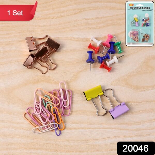 Office Stationery Clips and Pins Combo, 1 Set