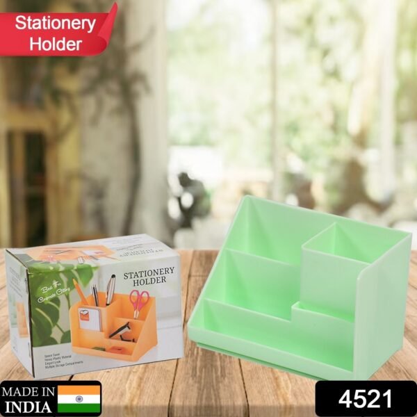 Stationery Holder Desk Organizer Space Saver Pen Stand Multi Compartments Holder