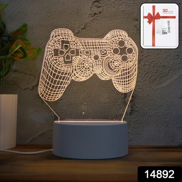 46514892-51Pc-DDmixlightno10-Av-Sv.jpg 3D Acrylic LED Night Lamp – Game Controller Shape Decorative Light for Gamers (1 Pc)