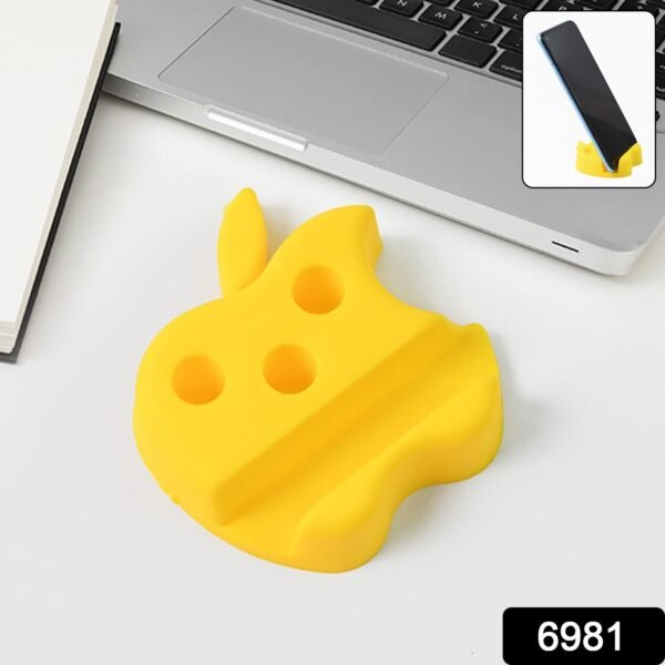 466.jpg Multi-Functional Apple-Shaped Plastic Mobile Stand with Pen Holder (1 Pc / Mix Color)