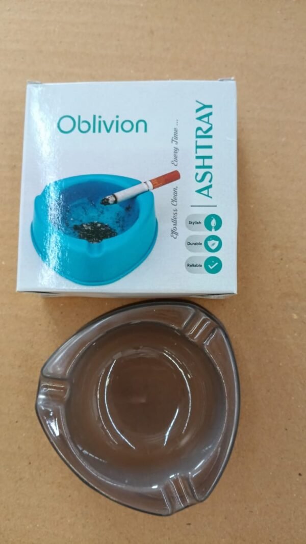 46a13753-5856-48b3-8ed1-3790ba9be084.jpg Oblivion Transparent White Ashtray with Cigarette Holder Grooves (1 Pc)