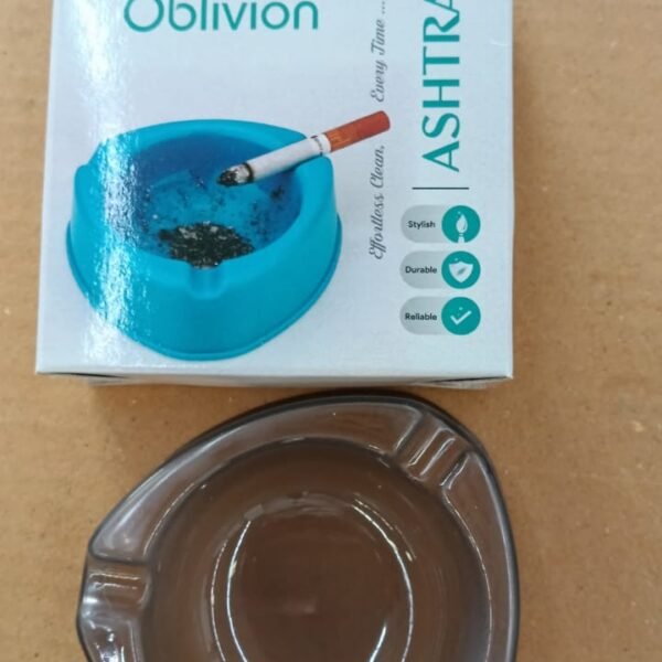 46a13753-5856-48b3-8ed1-3790ba9be084.jpg Oblivion Transparent White Ashtray with Cigarette Holder Grooves (1 Pc)