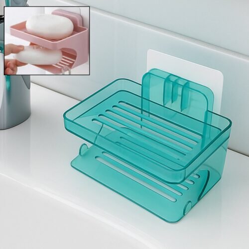 4759_2layer_soap_stand_1pc.jpg Wall Mounted 2 Layer Soap Holder with Hook (2 Layer 1 Pc)