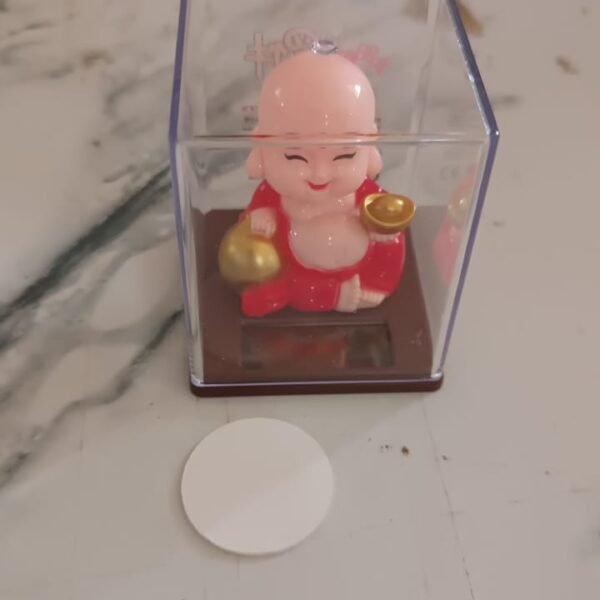 Solar Power Moving Head Buddha Statue Car Ornament (1 Pc / Mix Color)