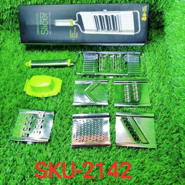 6 in 1 Stainless Steel Kitchen Chips Chopper Cutter Slicer and Grater with Handle