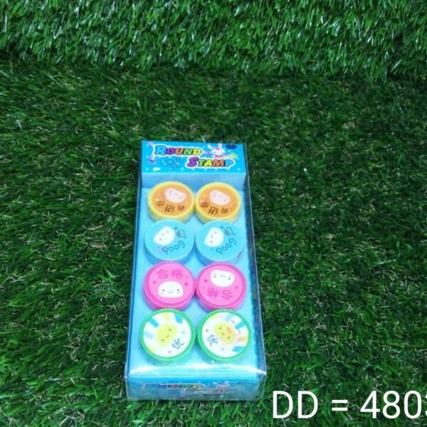 Emoticon Stamps 8 pieces in Round Shape Stamp for Kids Teachers, Parents and Students