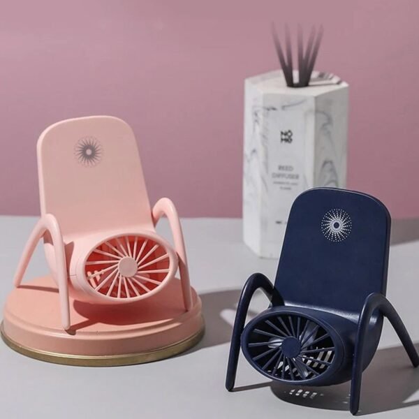 4814_mobile_stand_fan.jpg Portable Mobile Phone Holder Fan – Handheld, Multi-Function (Battery Not Include)