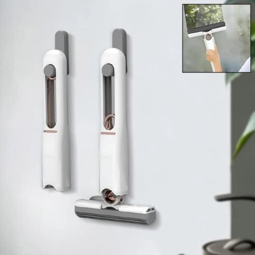 Portable Self-Squeeze Short Mop, with 1 Cotton Head, Bathroom Kitchens Table