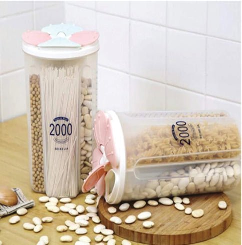 4_04e86c93-f303-4bdc-a7d1-02a21e21a225.jpg Kitchen Storage - Transparent Sealed Cans / Jars / Storage Box 4 Section