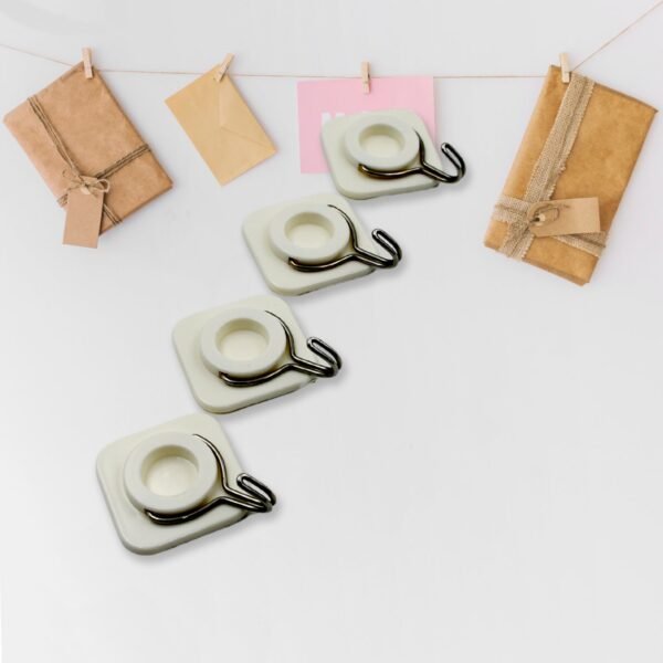 Adhesive hooks for wall Heavy Plastic Hook (4 Pc Set)