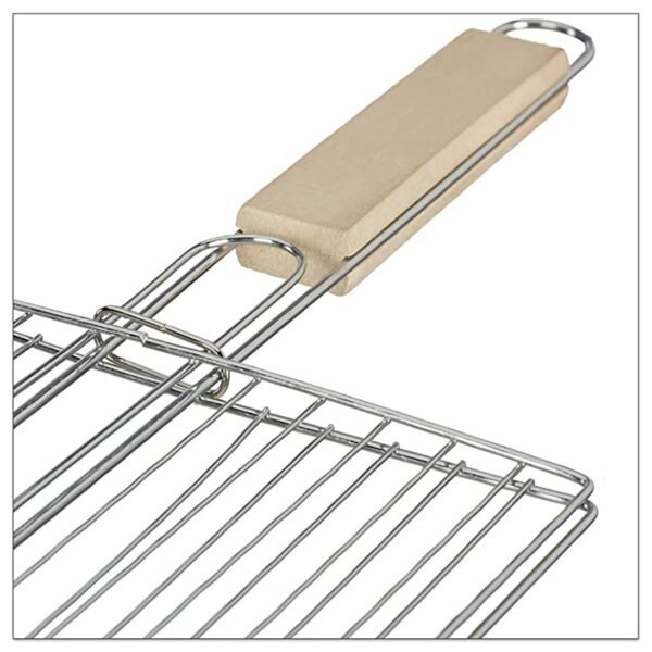 Kitchen Square Roaster Grill Barbecue Grill with Wooden Handle