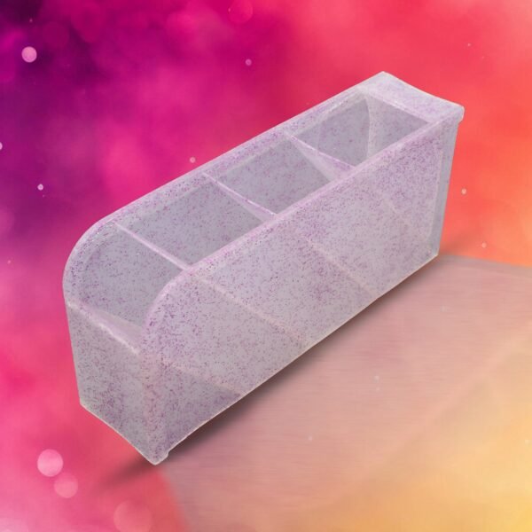 Plastic 4 Compartment Office Desktop Storage Box, Stationary Organizer For School