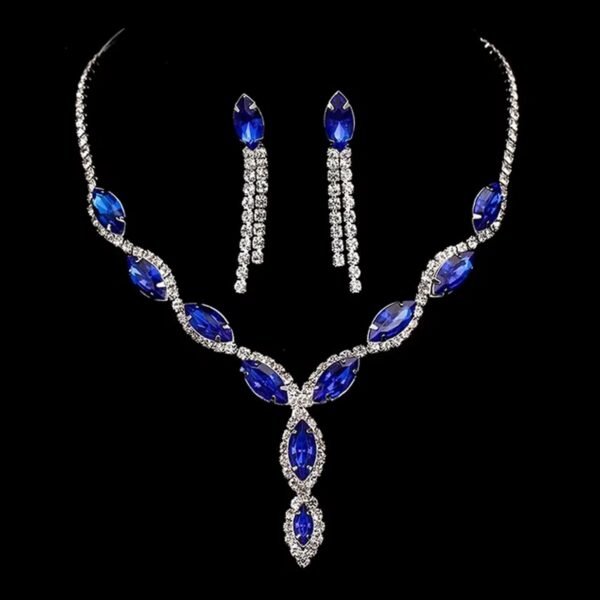 4_3befbc57-e0e2-45f3-93b1-1a5bb7bc40ac.jpg Necklace and Earrings Set Wedding Jewelry Set (1 Set / Mix Color)