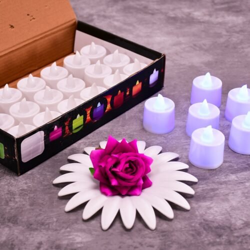 4_7014610c-b867-490d-b313-7a234f91f2d1.jpg Pink Flameless LED Tealights Smokeless Decorative Candles LED Tea Light Pack of 24