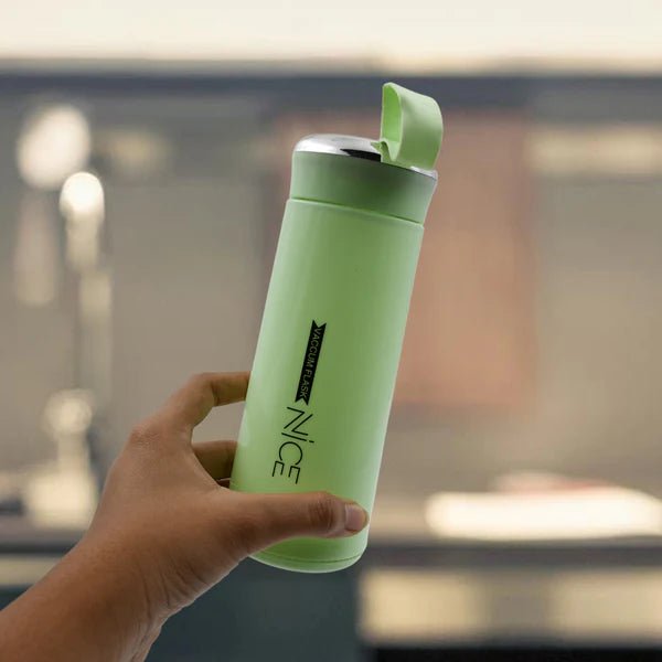 Water bottle 400ml leak proof, glass water bottle (1 pc / Light Green Color)